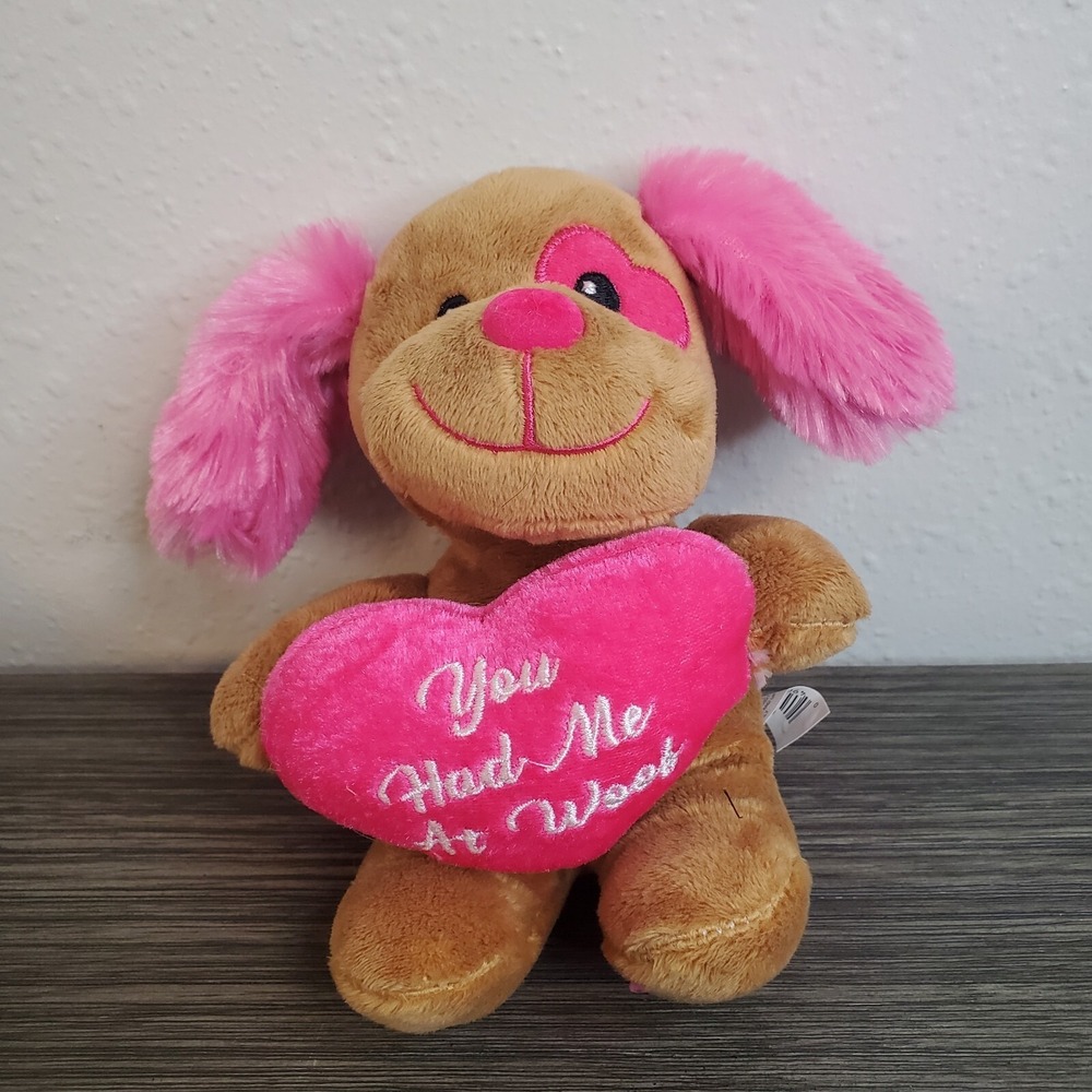 Walgreens Love Dog Plush YOU HAD ME AT WOOF Valentines Day Heart Stuffed Animal